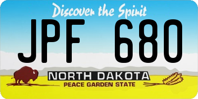 ND license plate JPF680