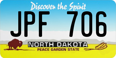 ND license plate JPF706