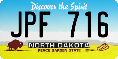 ND license plate JPF716