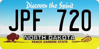 ND license plate JPF720