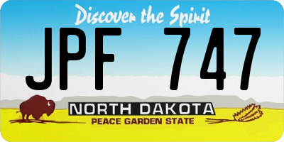 ND license plate JPF747
