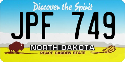 ND license plate JPF749