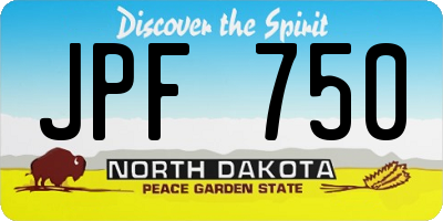 ND license plate JPF750