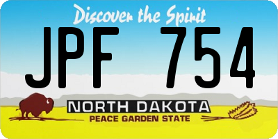 ND license plate JPF754