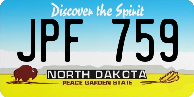 ND license plate JPF759