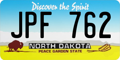 ND license plate JPF762