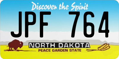 ND license plate JPF764