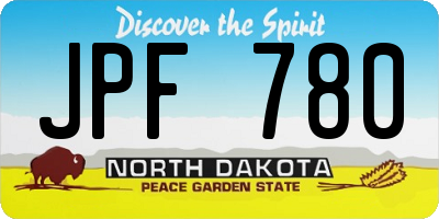 ND license plate JPF780