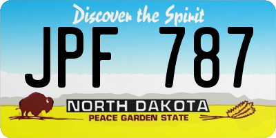 ND license plate JPF787