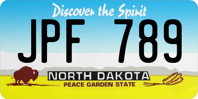ND license plate JPF789