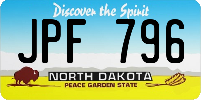 ND license plate JPF796