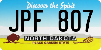 ND license plate JPF807