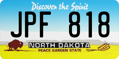 ND license plate JPF818