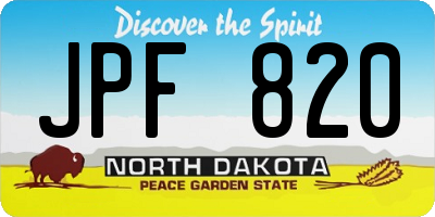 ND license plate JPF820