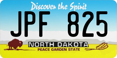 ND license plate JPF825