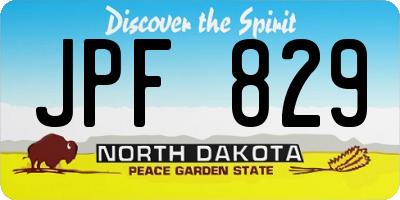 ND license plate JPF829