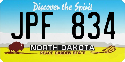 ND license plate JPF834