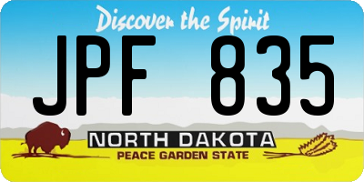 ND license plate JPF835