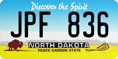 ND license plate JPF836