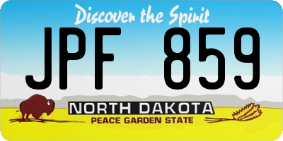 ND license plate JPF859