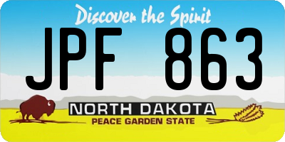 ND license plate JPF863