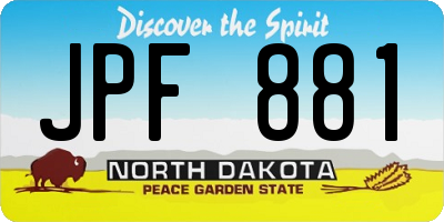 ND license plate JPF881