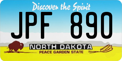 ND license plate JPF890