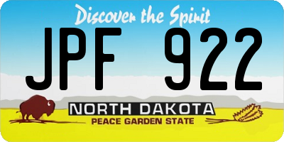 ND license plate JPF922