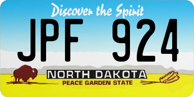ND license plate JPF924
