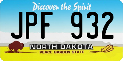 ND license plate JPF932