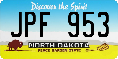 ND license plate JPF953