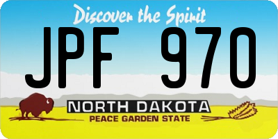 ND license plate JPF970