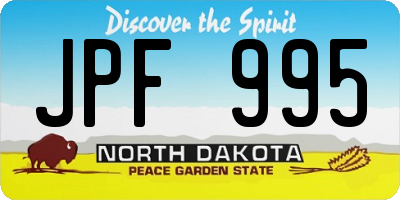 ND license plate JPF995