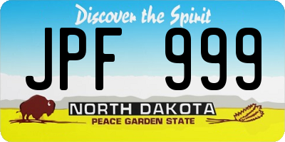 ND license plate JPF999