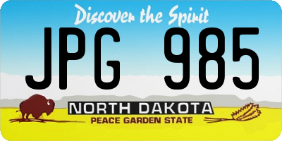 ND license plate JPG985