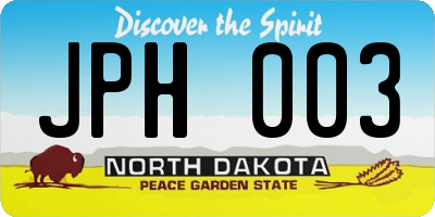 ND license plate JPH003