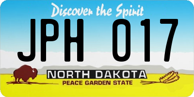 ND license plate JPH017