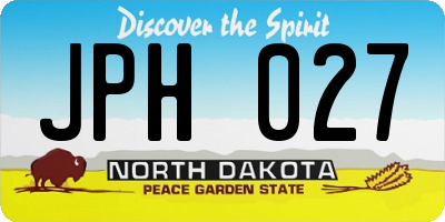 ND license plate JPH027