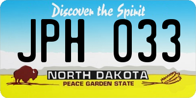 ND license plate JPH033