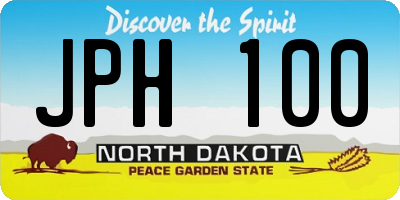 ND license plate JPH100