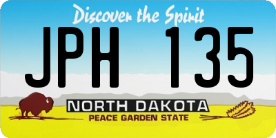 ND license plate JPH135