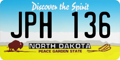 ND license plate JPH136