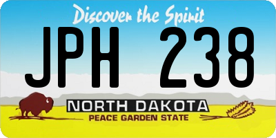 ND license plate JPH238