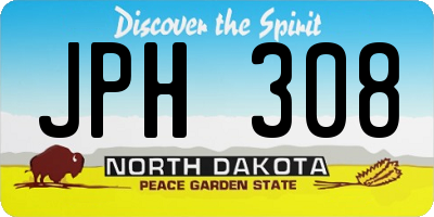 ND license plate JPH308