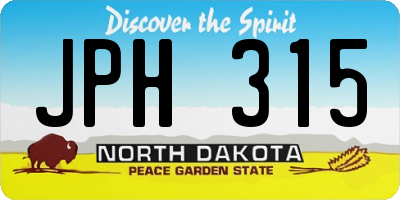 ND license plate JPH315