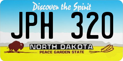ND license plate JPH320