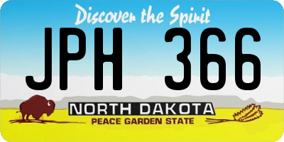 ND license plate JPH366