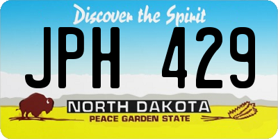 ND license plate JPH429