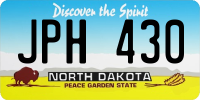 ND license plate JPH430