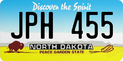 ND license plate JPH455